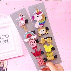 3 Pack Set of Glitter Clips